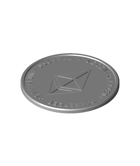Ethereum Coin (2 sided and split in half) 3d model