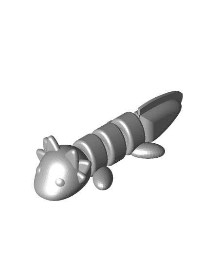 articulated axolotl - Print in Place 3d model
