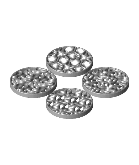 Four Minimal Surface Coasters 3d model