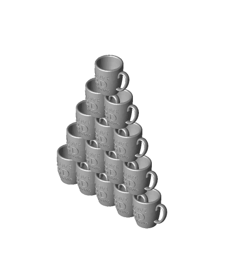 Christmas Tree  "I Love 3D Printing" Mug 3d model