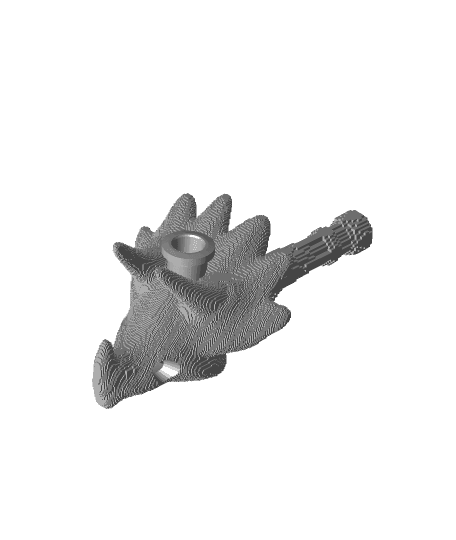 420 Triceratops Voxel spoon Pipe  3d model