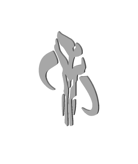 Flat mythosaur skull symbol 3d model
