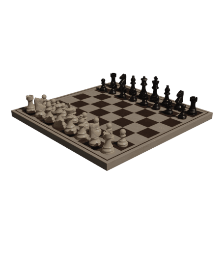 Chess board and pieces for 3D printing 3d model