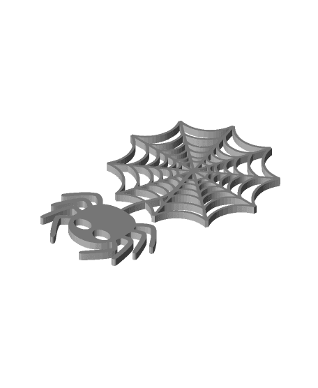 Spider with web 3d model