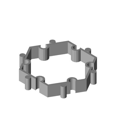 4cm Interlocking Hex Tile - Frame and Full 3d model