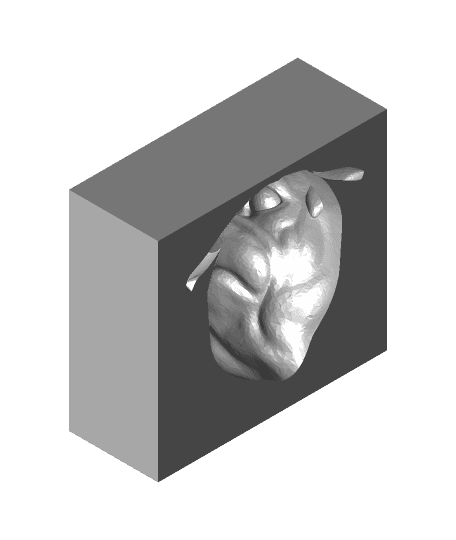 Pug Head in a block illusion 3d model