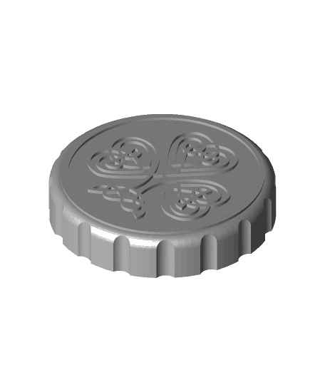Celtic Shamrock - Stash Jar Lid by KCWarthog3D full viewable 3d model