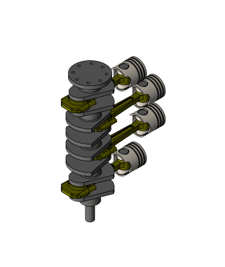 4 Cylinder Engine 3d model