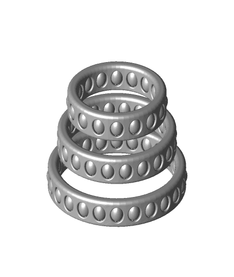 Cabochon Captive Gemstone Bracelets 3d model