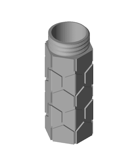 21700 battery case hexagon style by cyberka full viewable 3d model