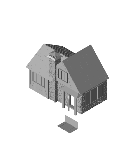 Simple 'Tudor' Revival House.stl 3d model