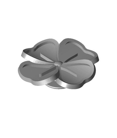 Remix of  Four-leaf clover SHIRT CUFFLINK #stpatricksremix 3d model