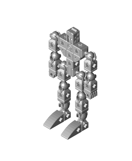 PrintABlok:Battlemecha Frame with basic pilot Articulated KitBash Model 3d model