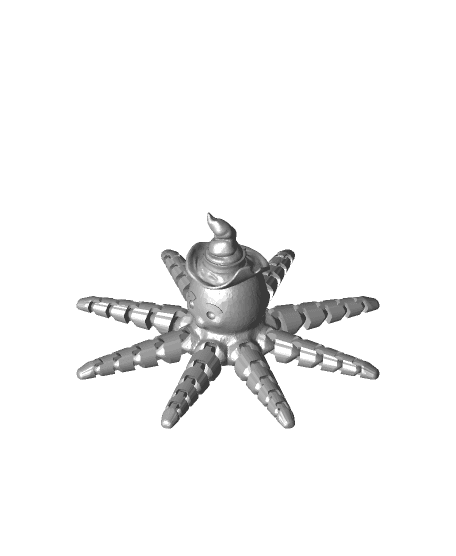 funny flexi octopus with witch hat.stl 3d model