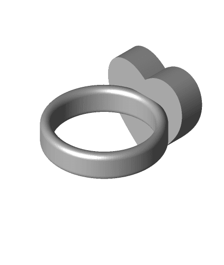 3D Valentine's Day Heart Shaped Storage Ring 3d model