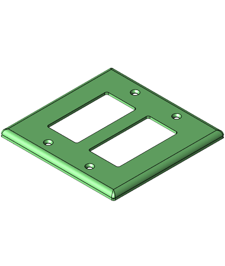 Printable Double-Gang Decora Wall Plate (Standard Size) 3d model