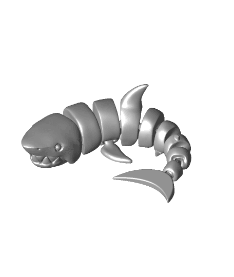 Curled Articulated Shark 3d model