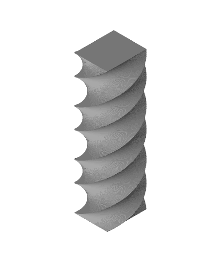 Twisted Rectangle Vase 1 by 3dprintbunny full viewable 3d model