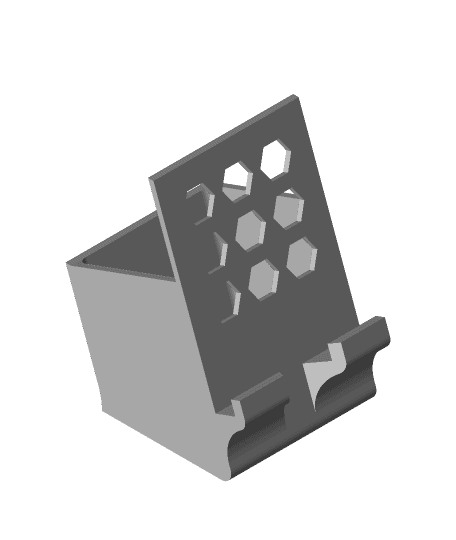 Phone stand with pen holder (old) 3d model