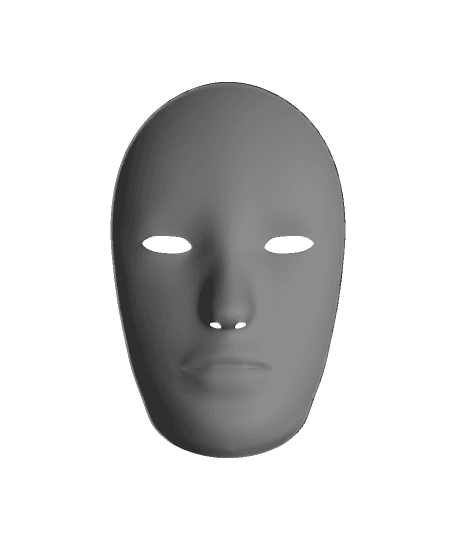 Face template for mask design 3d model