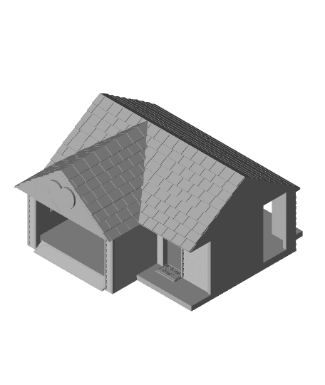 Deluxe Dollhouse with Garage and Balcony 3d model