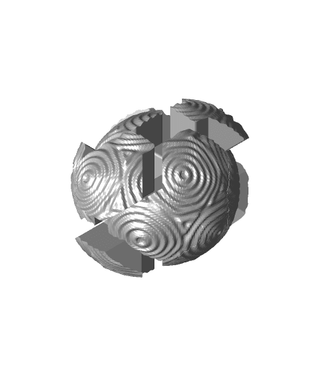 Ripple Ball Burr Puzzle 3d model