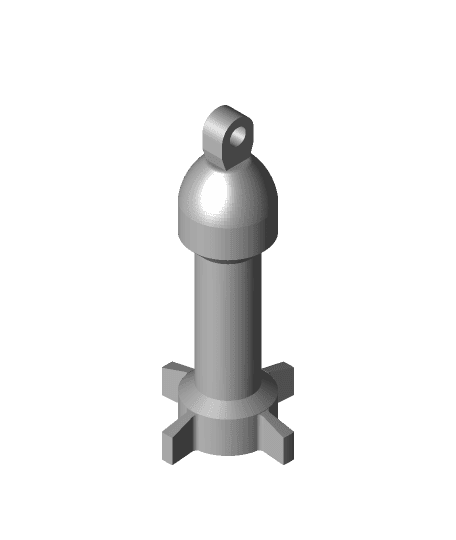 Space rocket keychain 1.stl 3d model