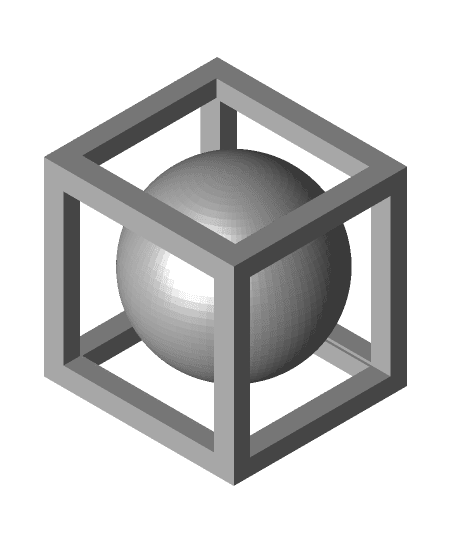 Sphere in a cube puzzle  3d model