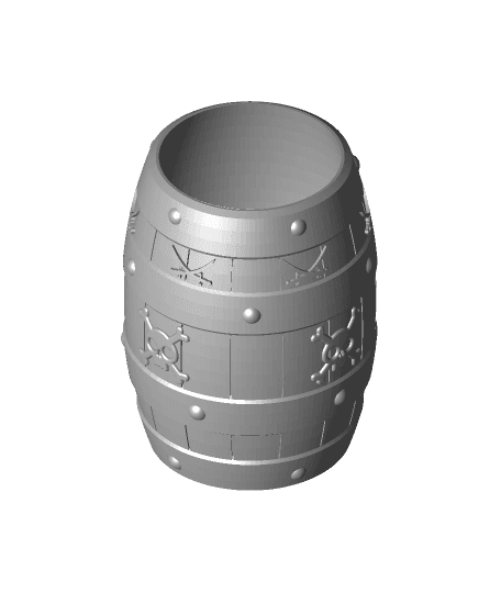 Pirate Barrel - Pencil Holder and Cup 3d model