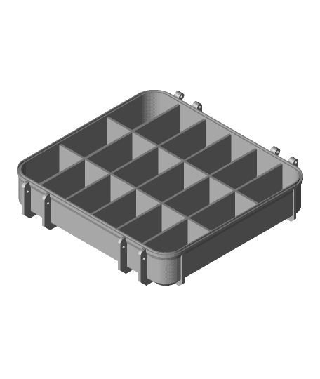 Tool Box Base 18 Vertical Compartments 3d model