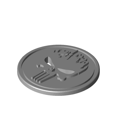 Flaming Punisher Coin 3d model