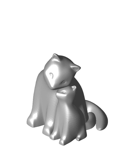 low_poly_cuddling_cats.stl by samiamorwas full viewable 3d model