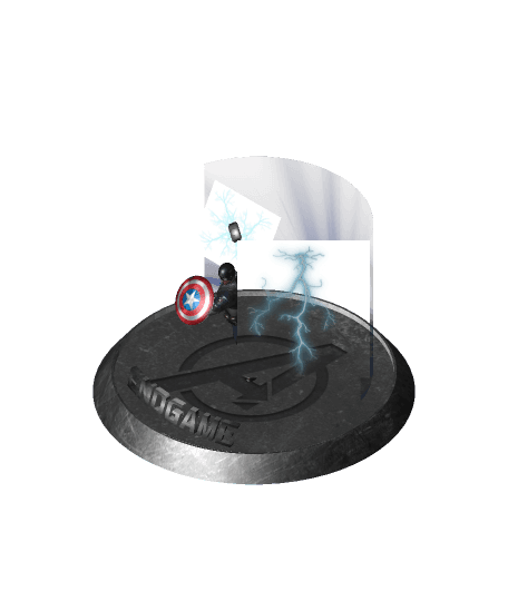 Captain America Mjolnir Scene 3d model