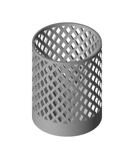 Cylinder Pencil Holder with Diamond Texture 3d model
