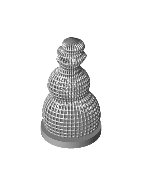 Voronoi or wire effect snowman  3d model
