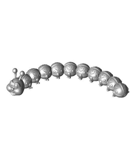 Love Bug (Caterpillar)- Print In Place Flexi by ChelsCCT (ChelseyCreatesThings) full viewable 3d model