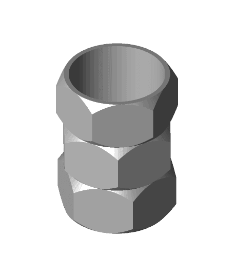 Hex Nut Container / Cup 3d model