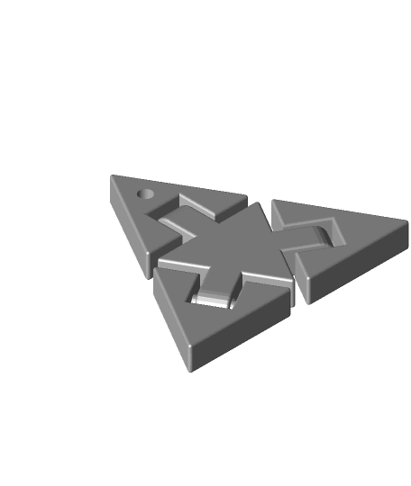 Print in place Zelda flexi-triforce keyring 3d model