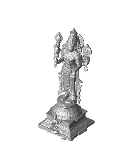 Vishnu the Preserver with Garuda (eagle) - Chola bronze style by makinggodsofindia full viewable 3d model