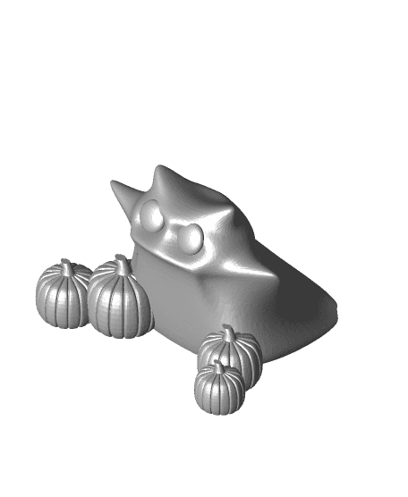 ghost cat pumpkin patch 3d model