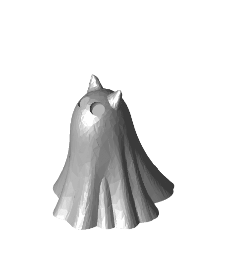 Little Ghost Cat (separate push-in-place eyes) by 3dprintbunny full viewable 3d model