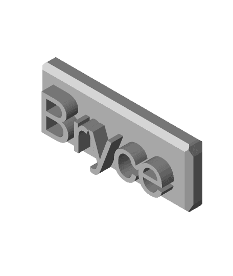 Bryce Name Plate 3d model