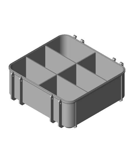 Tool Box Base Medium with Divider 6 Horizontal Compartments 3d model