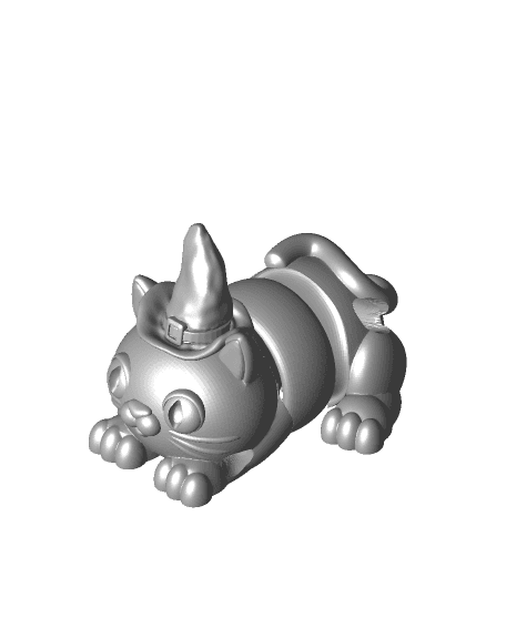 Keychain Witch Hat Snappy Cat  - (Snap-Flex: Medium Tightness Joint) 3d model