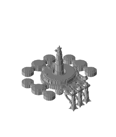 Minecraft Space Station Hub 3d model