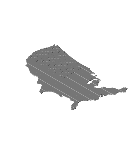 American Flag Country Shaped 3d model