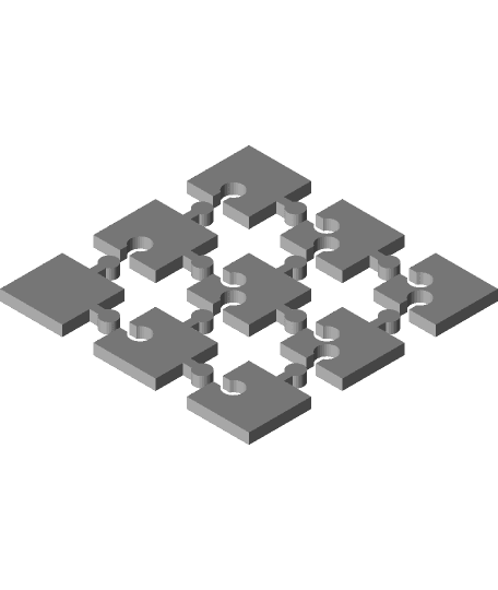 Chess board (puzzle style) 3d model