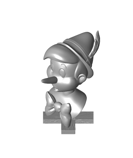 Pinocchio Bust by ChelsCCT (ChelseyCreatesThings) full viewable 3d model