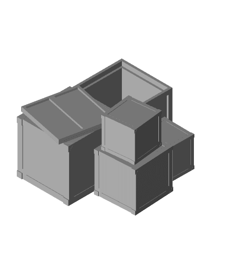 Crates and Stowage 28mm scaled 3d model