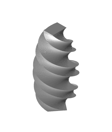 Twisted Rectangle Vase 3 by 3dprintbunny full viewable 3d model